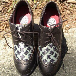 Lindy Bop Black and White Heeled Shoes